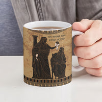 Rhea Mother Who Defied Destiny Ceramic Mug Titaness Rhea Lions Greek Key Pottery Art