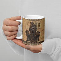 Rhea Mother Who Defied Destiny Ceramic Mug Titaness Rhea Lions Greek Key Pottery Art