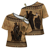 Rhea Mother Who Defied Destiny Cross Shoulder Shirt Titaness Rhea Lions Greek Key Pottery Art
