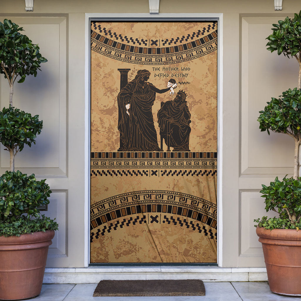 Rhea Mother Who Defied Destiny Door Cover Titaness Rhea Lions Greek Key Pottery Art