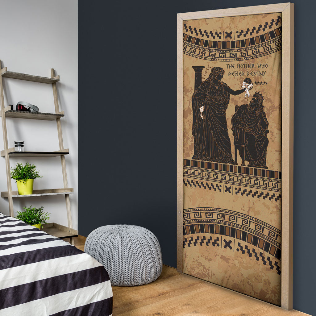 Rhea Mother Who Defied Destiny Door Cover Titaness Rhea Lions Greek Key Pottery Art