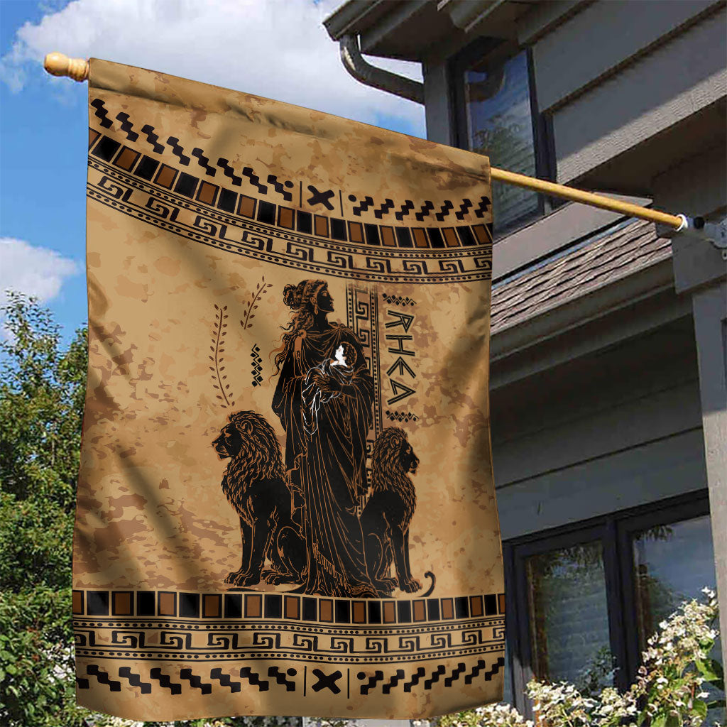 Rhea Mother Who Defied Destiny Garden Flag Titaness Rhea Lions Greek Key Pottery Art