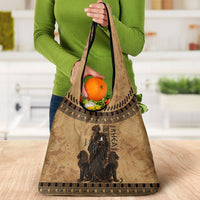 Rhea Mother Who Defied Destiny Grocery Bag Titaness Rhea Lions Greek Key Pottery Art