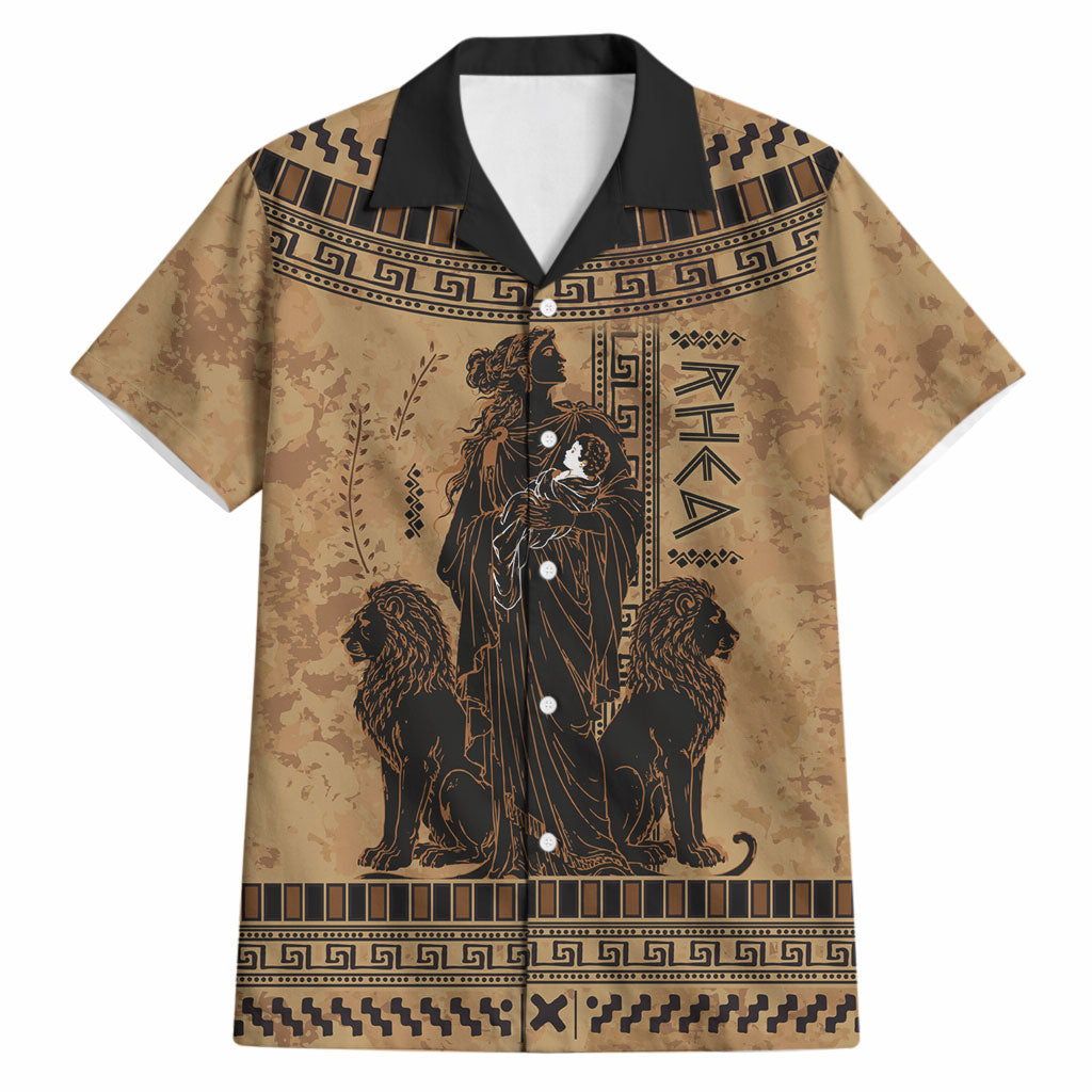 Rhea Mother Who Defied Destiny Hawaiian Shirt Titaness Rhea Lions Greek Key Pottery Art