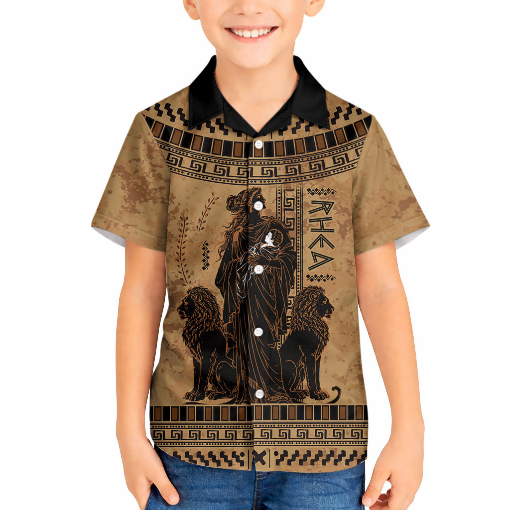 Rhea Mother Who Defied Destiny Hawaiian Shirt Titaness Rhea Lions Greek Key Pottery Art