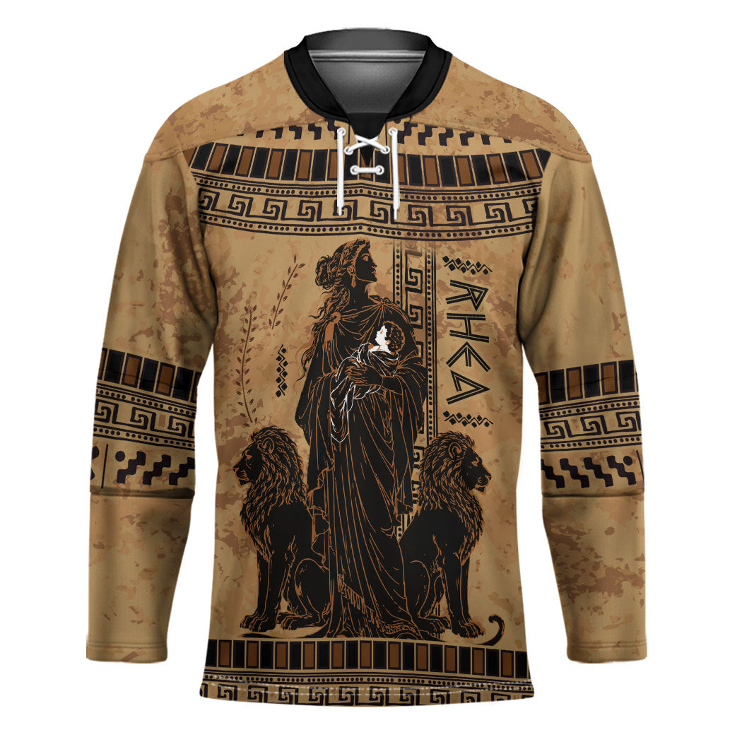 Rhea Mother Who Defied Destiny Hockey Jersey Titaness Rhea Lions Greek Key Pottery Art