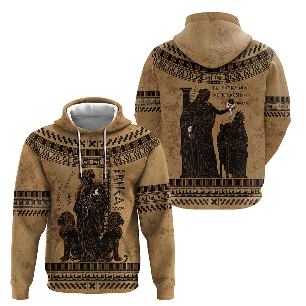 Rhea Mother Who Defied Destiny Hoodie Titaness Rhea Lions Greek Key Pottery Art