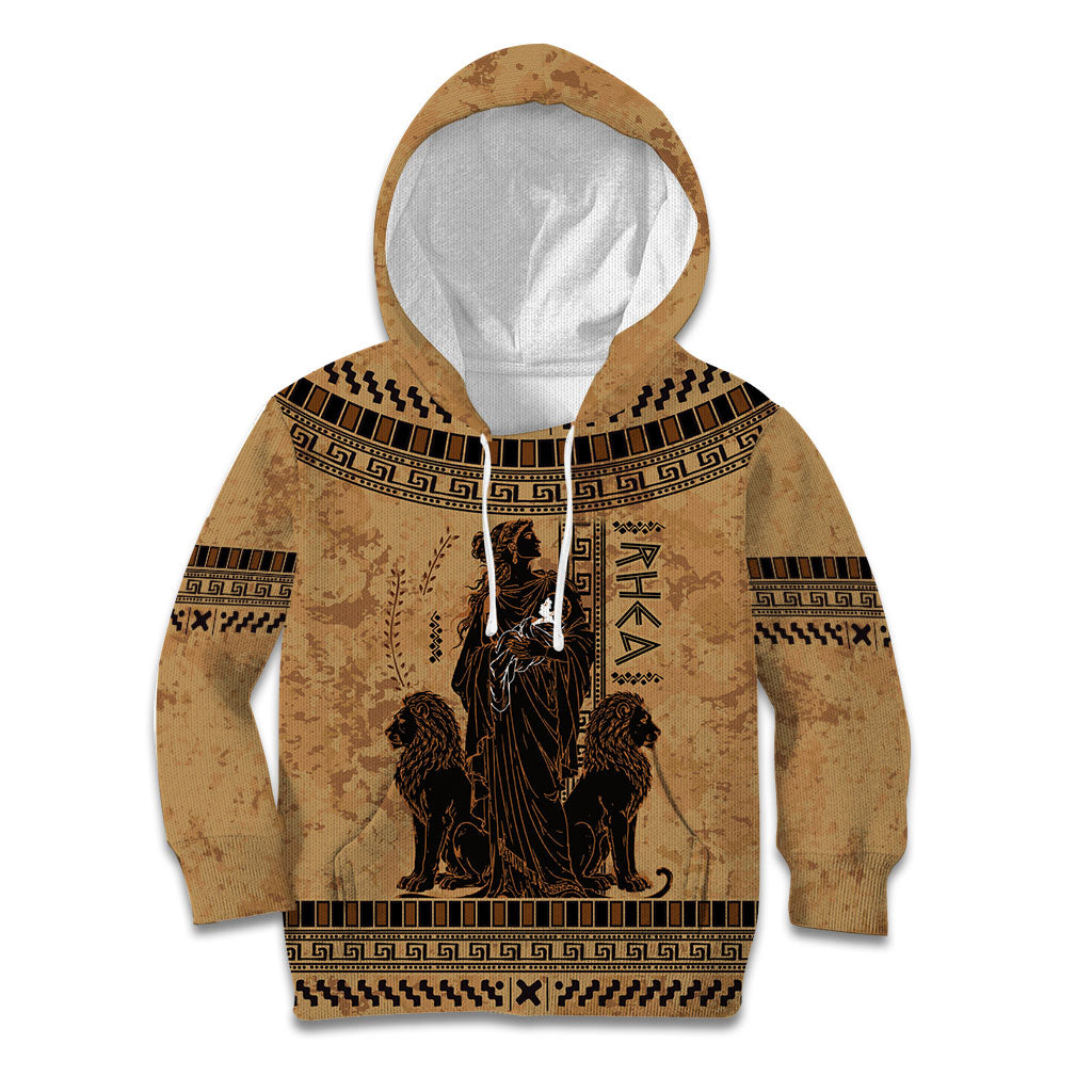 Rhea Mother Who Defied Destiny Kid Hoodie Titaness Rhea Lions Greek Key Pottery Art