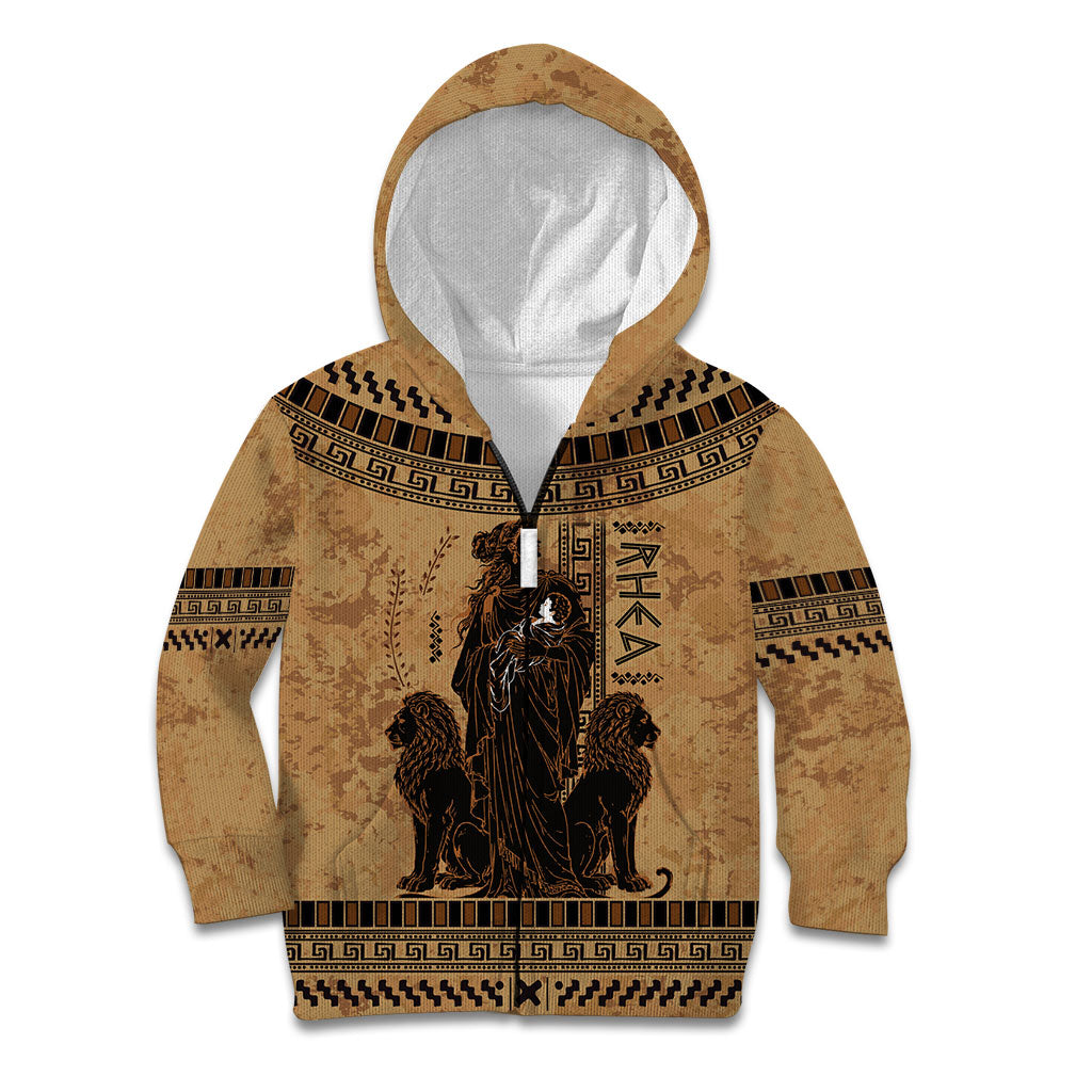 Rhea Mother Who Defied Destiny Kid Hoodie Titaness Rhea Lions Greek Key Pottery Art