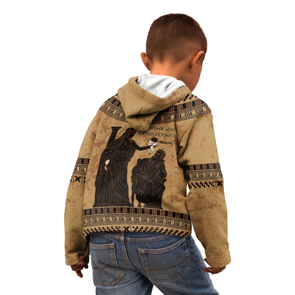 Rhea Mother Who Defied Destiny Kid Hoodie Titaness Rhea Lions Greek Key Pottery Art