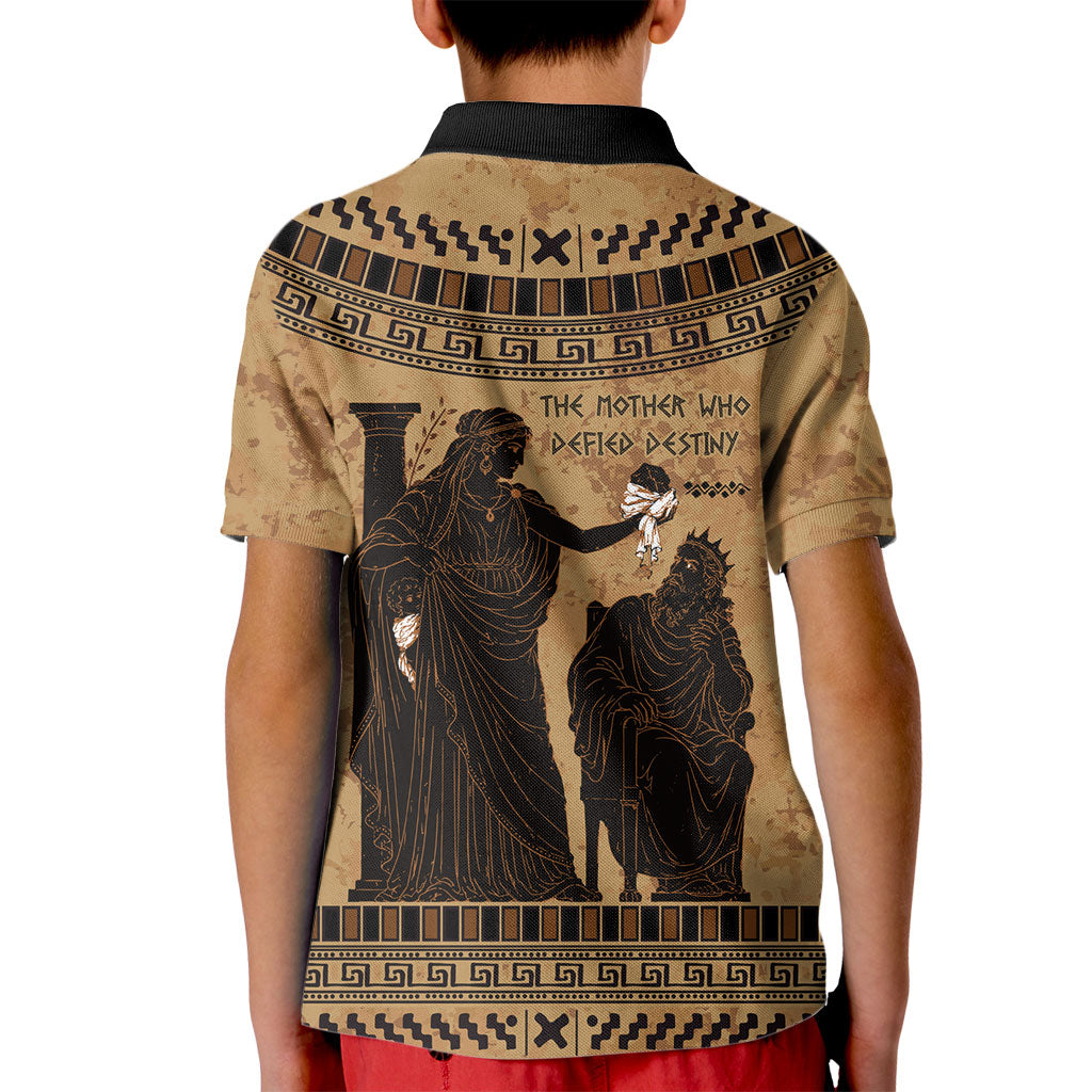 Rhea Mother Who Defied Destiny Kid Polo Shirt Titaness Rhea Lions Greek Key Pottery Art