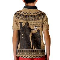 Rhea Mother Who Defied Destiny Kid Polo Shirt Titaness Rhea Lions Greek Key Pottery Art