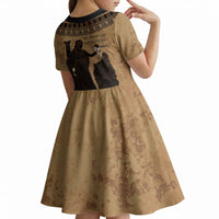 Rhea Mother Who Defied Destiny Kid Short Sleeve Dress Titaness Rhea Lions Greek Key Pottery Art