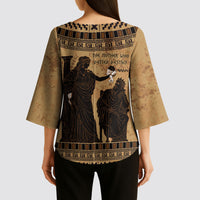 Rhea Mother Who Defied Destiny Kimono Sleeve Blouse Titaness Rhea Lions Greek Key Pottery Art