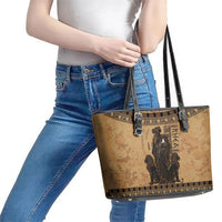 Rhea Mother Who Defied Destiny Leather Tote Bag Titaness Rhea Lions Greek Key Pottery Art