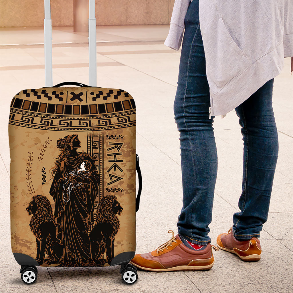 Rhea Mother Who Defied Destiny Luggage Cover Titaness Rhea Lions Greek Key Pottery Art
