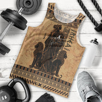 Rhea Mother Who Defied Destiny Men Tank Top Titaness Rhea Lions Greek Key Pottery Art