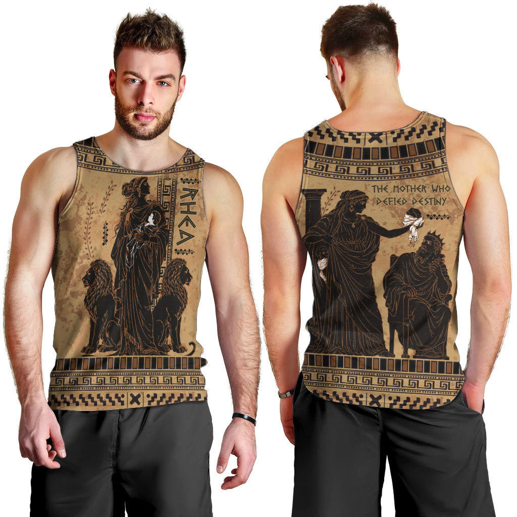 Rhea Mother Who Defied Destiny Men Tank Top Titaness Rhea Lions Greek Key Pottery Art
