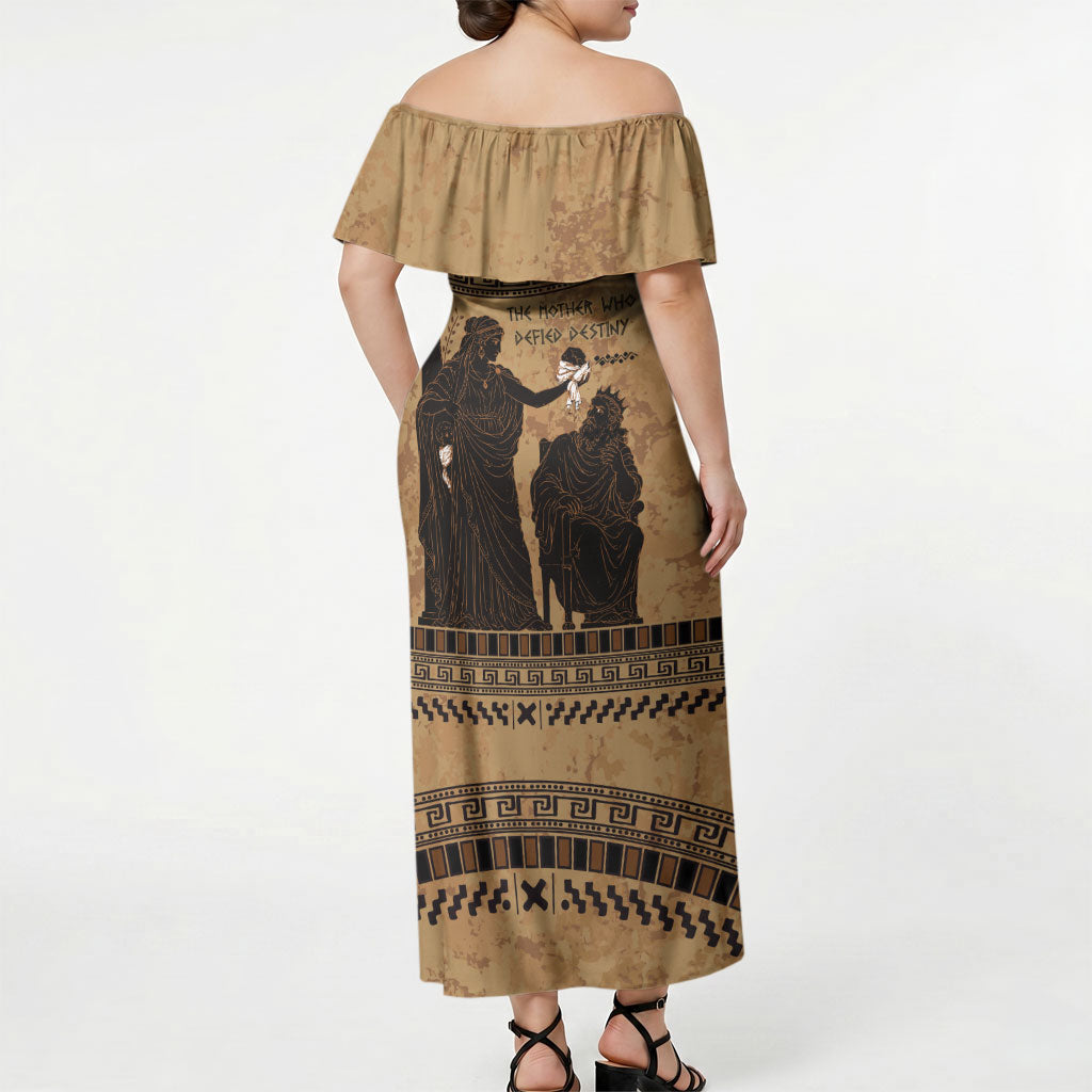 Rhea Mother Who Defied Destiny Off Shoulder Maxi Dress Titaness Rhea Lions Greek Key Pottery Art