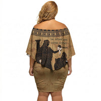 Rhea Mother Who Defied Destiny Off Shoulder Short Dress Titaness Rhea Lions Greek Key Pottery Art