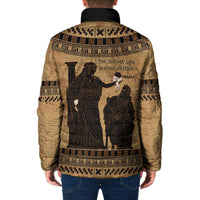 Rhea Mother Who Defied Destiny Padded Jacket Titaness Rhea Lions Greek Key Pottery Art