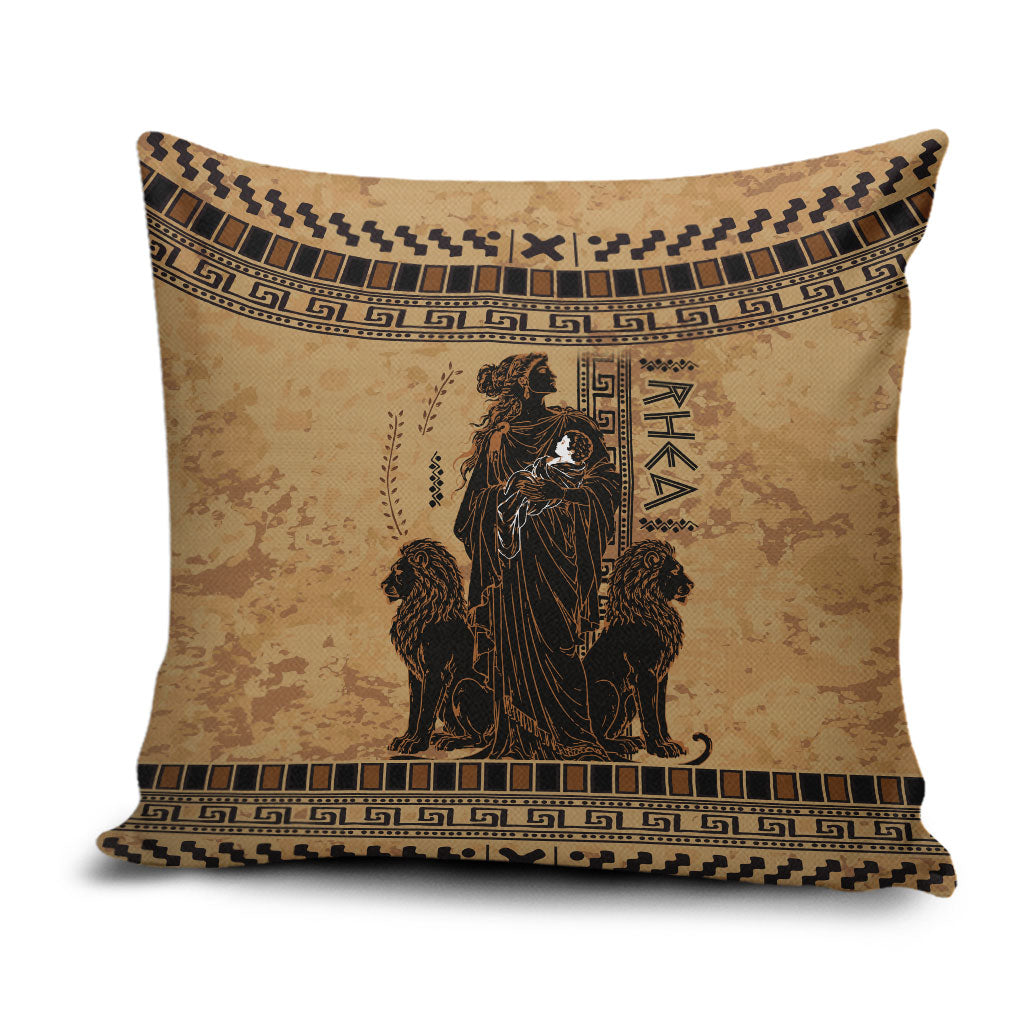 Rhea Mother Who Defied Destiny Pillow Cover Titaness Rhea Lions Greek Key Pottery Art