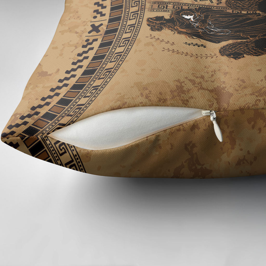 Rhea Mother Who Defied Destiny Pillow Cover Titaness Rhea Lions Greek Key Pottery Art