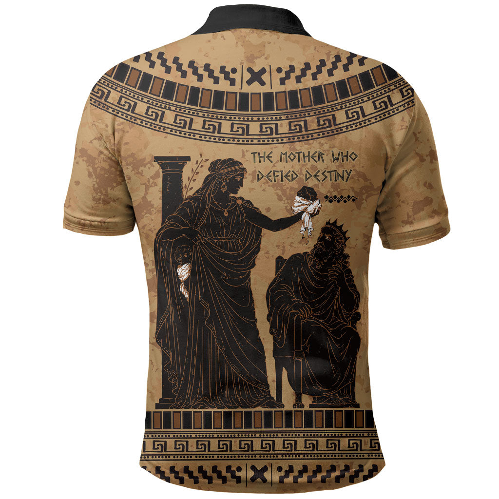 Rhea Mother Who Defied Destiny Polo Shirt Titaness Rhea Lions Greek Key Pottery Art