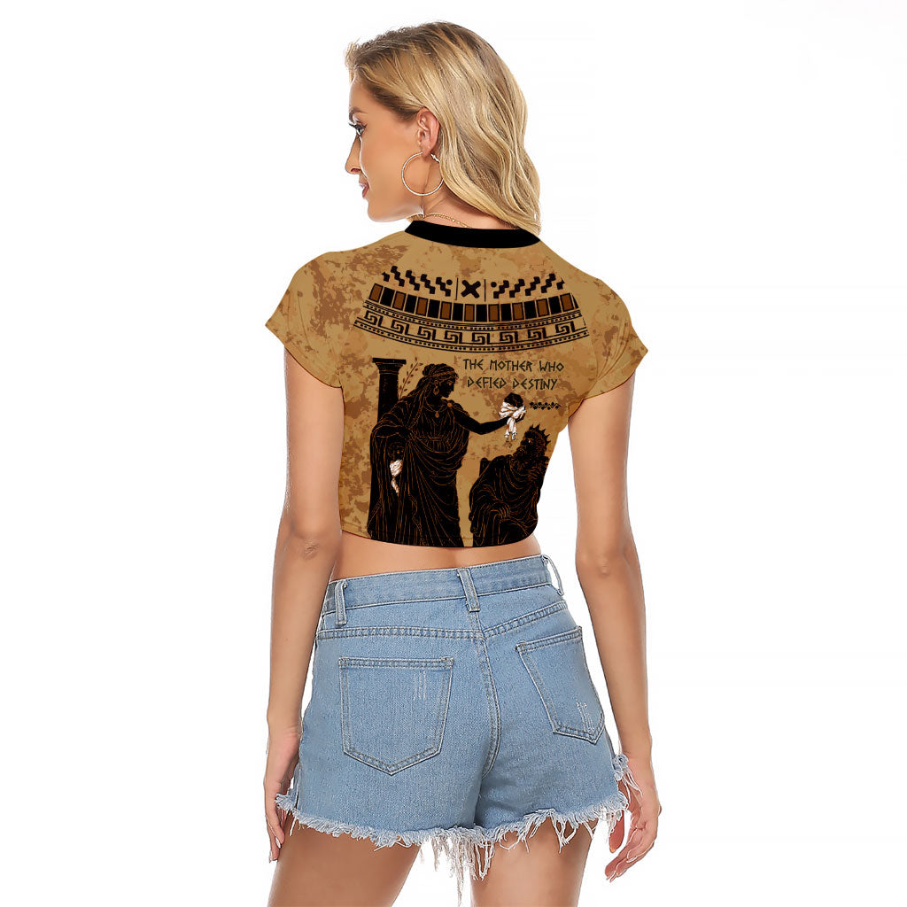 Rhea Mother Who Defied Destiny Raglan Cropped T Shirt Titaness Rhea Lions Greek Key Pottery Art