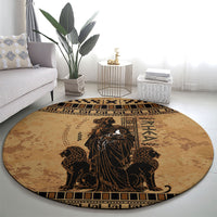 Rhea Mother Who Defied Destiny Round Carpet Titaness Rhea Lions Greek Key Pottery Art