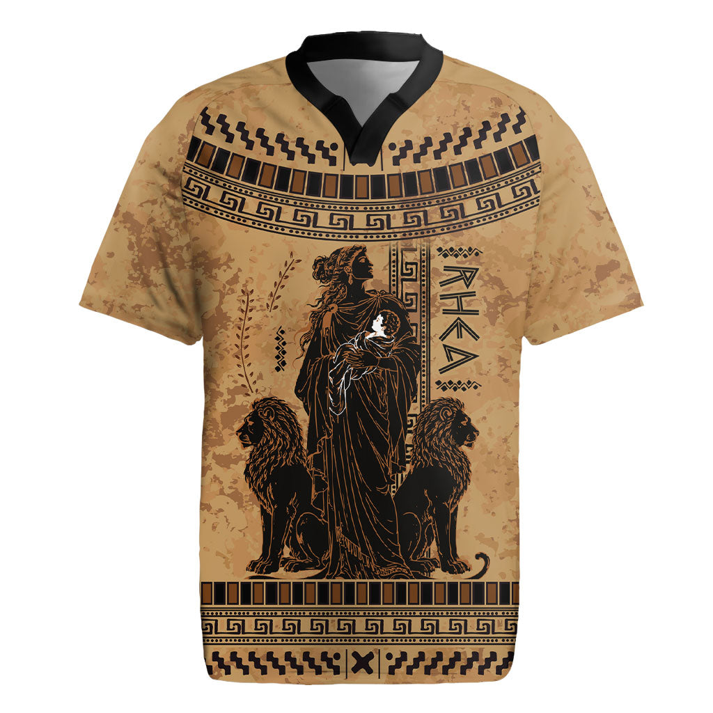 Rhea Mother Who Defied Destiny Rugby Jersey Titaness Rhea Lions Greek Key Pottery Art