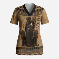 Rhea Mother Who Defied Destiny Scrub Top Titaness Rhea Lions Greek Key Pottery Art