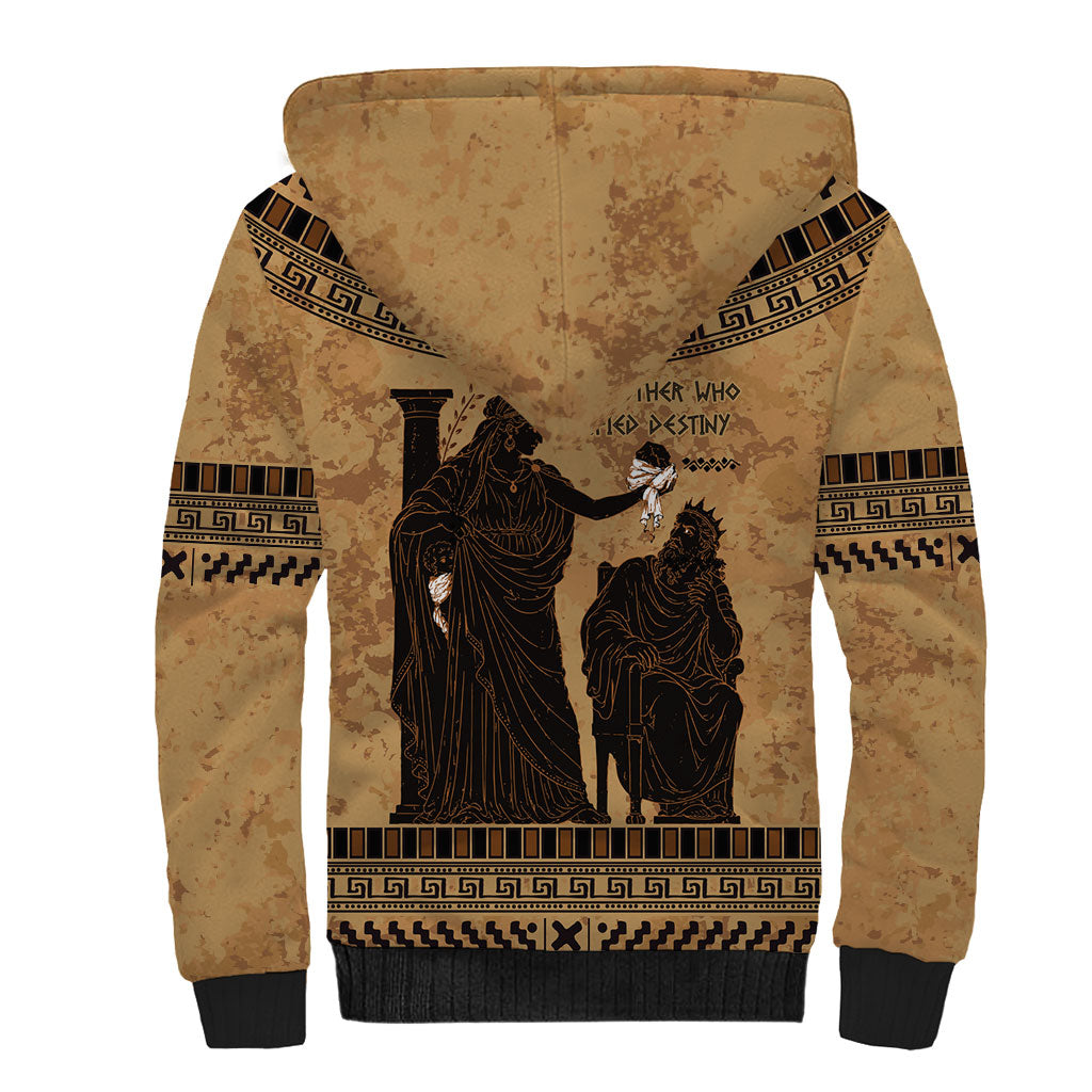 Rhea Mother Who Defied Destiny Sherpa Hoodie Titaness Rhea Lions Greek Key Pottery Art