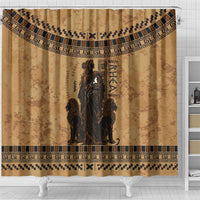 Rhea Mother Who Defied Destiny Shower Curtain Titaness Rhea Lions Greek Key Pottery Art