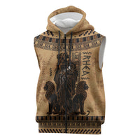 Rhea Mother Who Defied Destiny Sleeveless Zip Hoodie Titaness Rhea Lions Greek Key Pottery Art