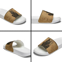 Rhea Mother Who Defied Destiny Slide Sandals Titaness Rhea Lions Greek Key Pottery Art