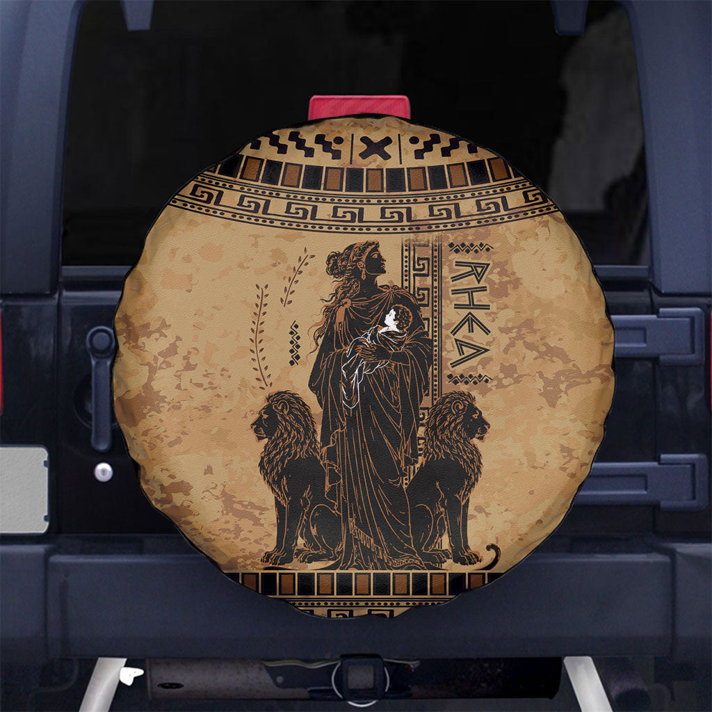 Rhea Mother Who Defied Destiny Spare Tire Cover Titaness Rhea Lions Greek Key Pottery Art