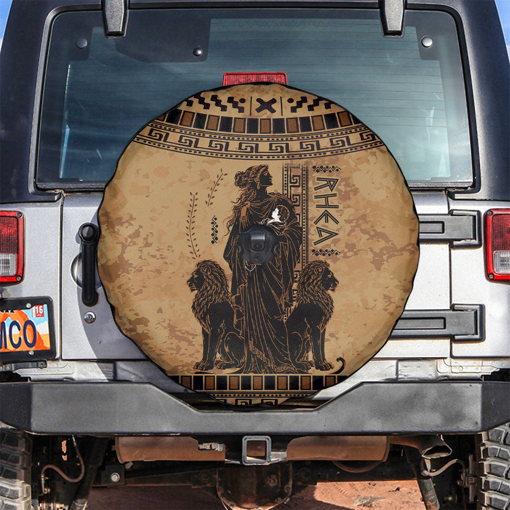 Rhea Mother Who Defied Destiny Spare Tire Cover Titaness Rhea Lions Greek Key Pottery Art