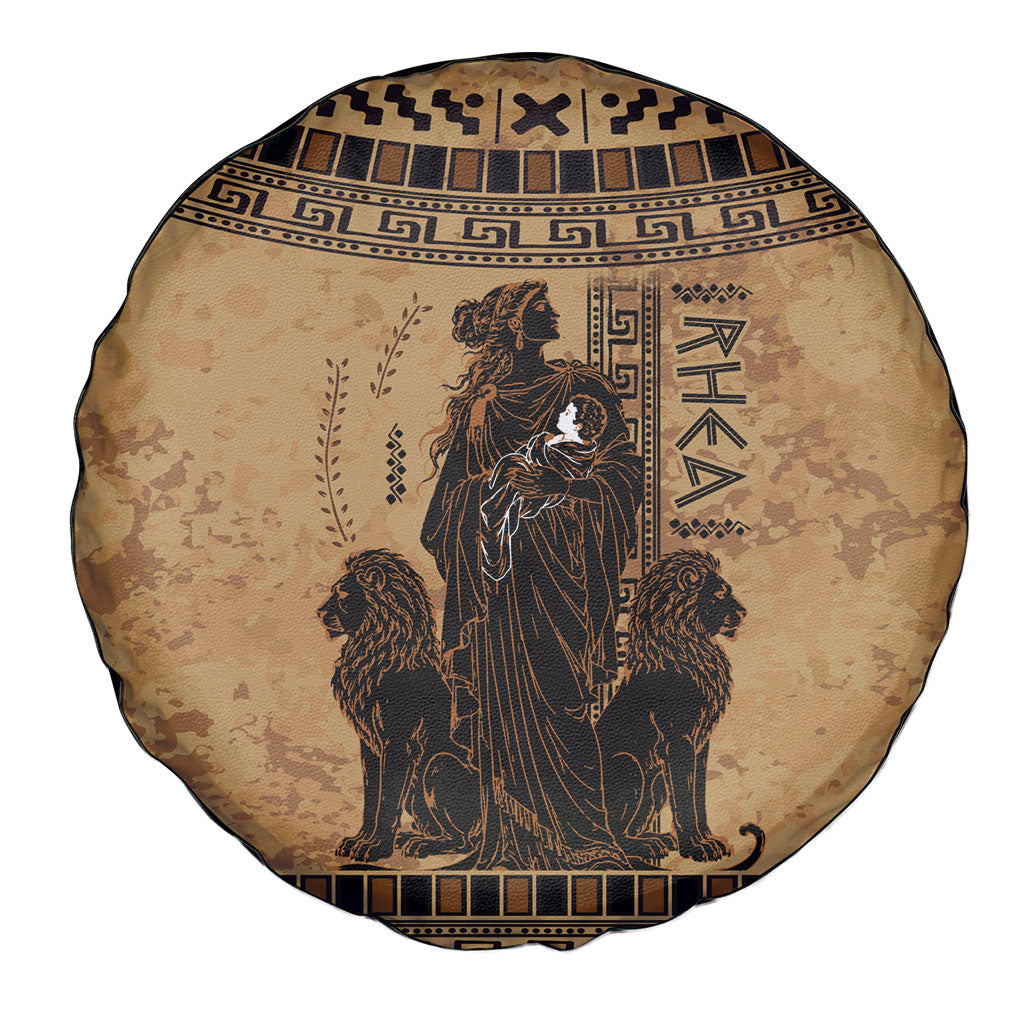 Rhea Mother Who Defied Destiny Spare Tire Cover Titaness Rhea Lions Greek Key Pottery Art