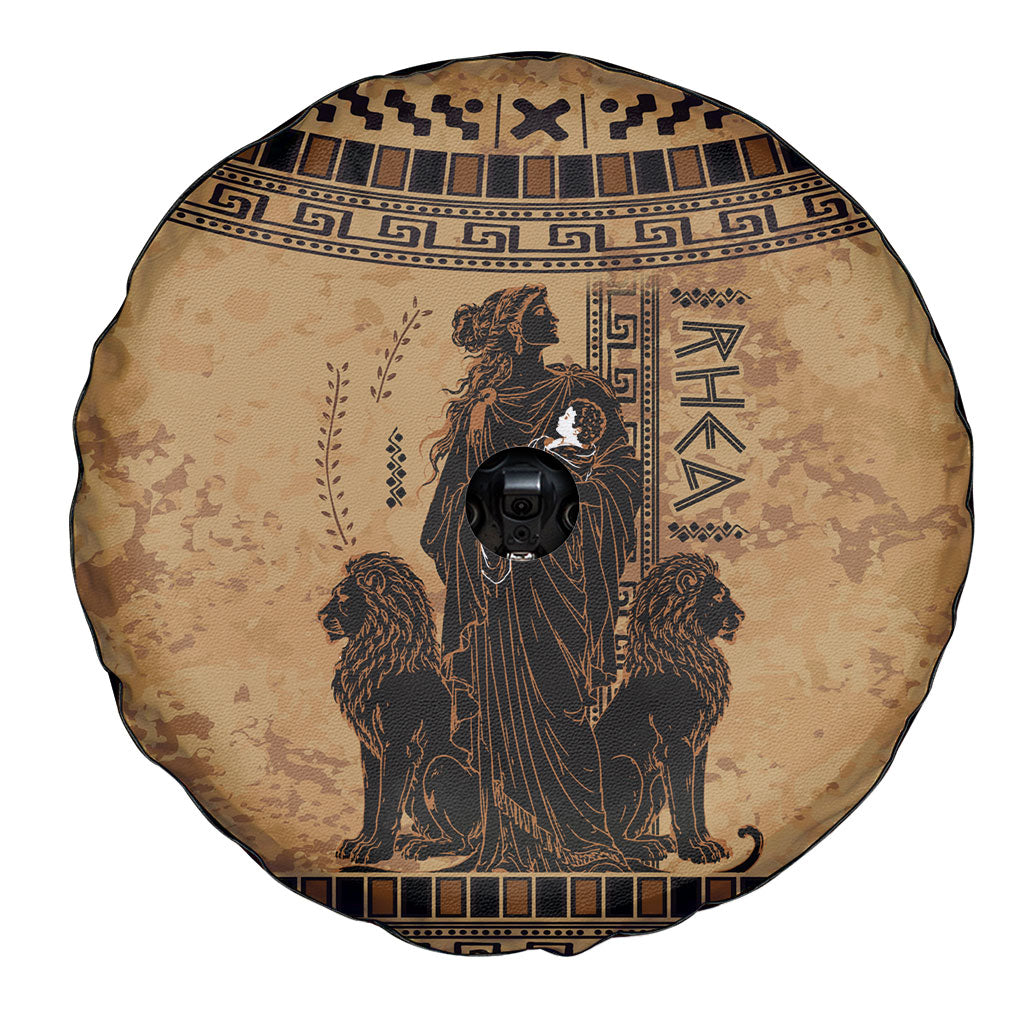 Rhea Mother Who Defied Destiny Spare Tire Cover Titaness Rhea Lions Greek Key Pottery Art