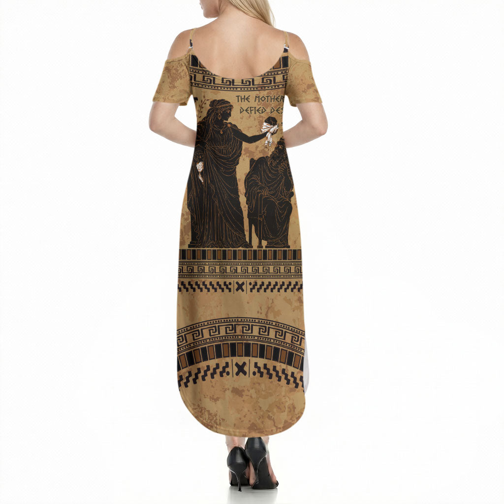 Rhea Mother Who Defied Destiny Summer Maxi Dress Titaness Rhea Lions Greek Key Pottery Art