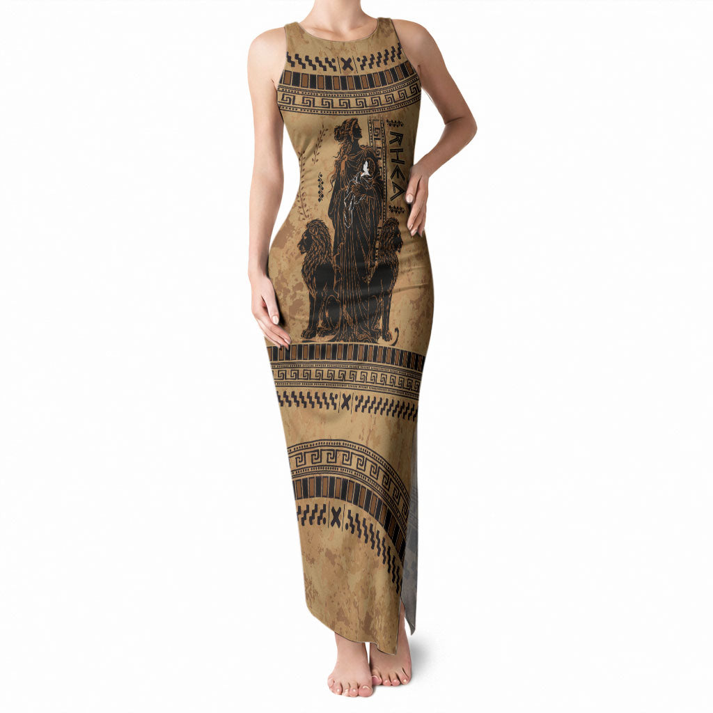 Rhea Mother Who Defied Destiny Tank Maxi Dress Titaness Rhea Lions Greek Key Pottery Art
