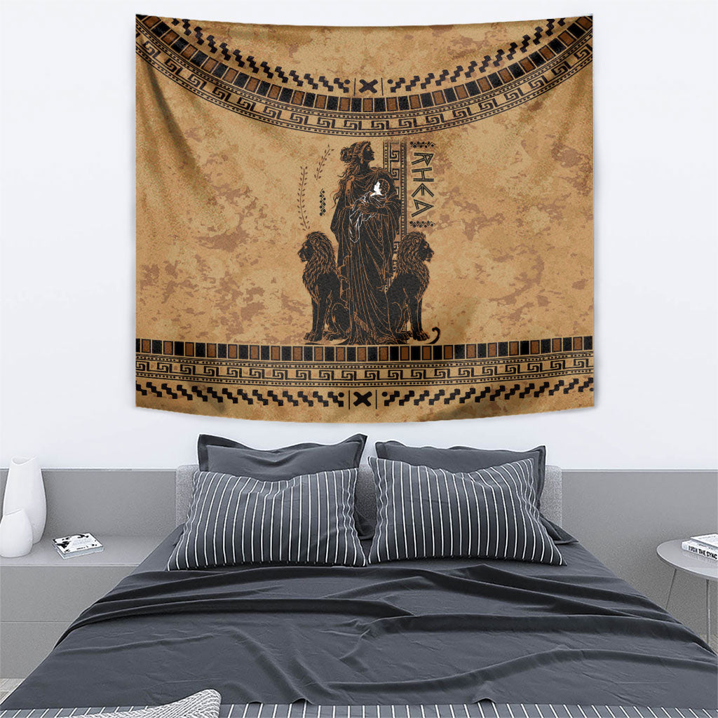 Rhea Mother Who Defied Destiny Tapestry Titaness Rhea Lions Greek Key Pottery Art