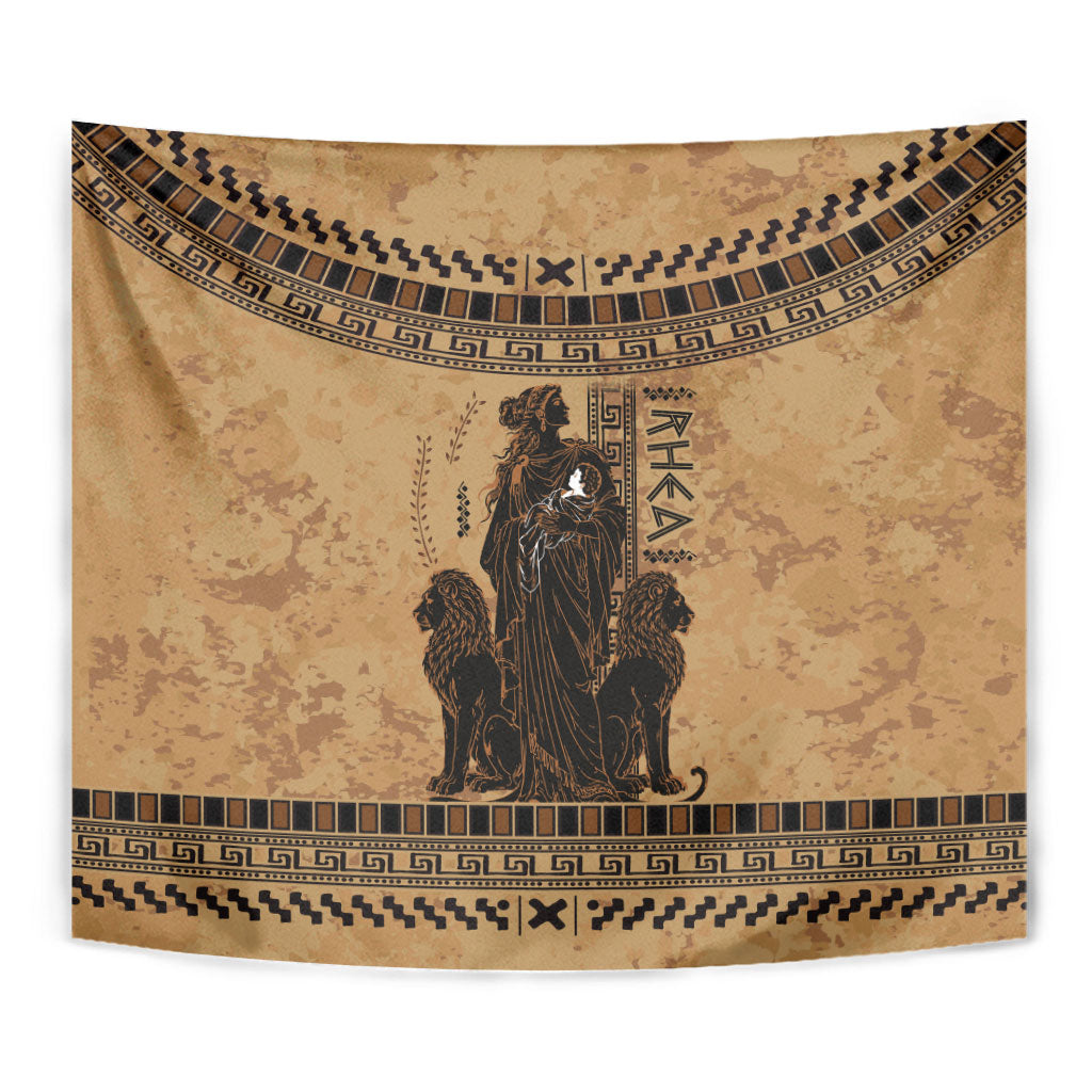 Rhea Mother Who Defied Destiny Tapestry Titaness Rhea Lions Greek Key Pottery Art