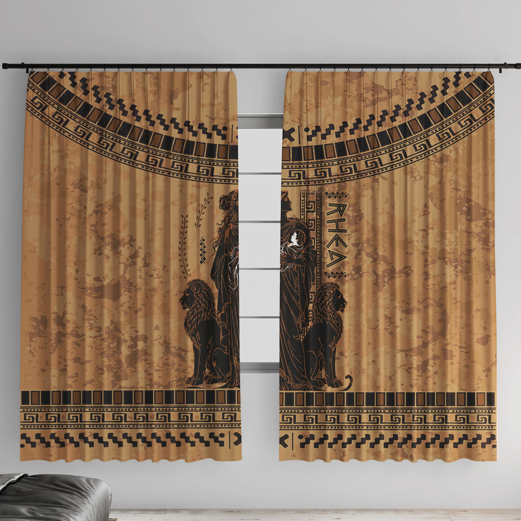 Rhea Mother Who Defied Destiny Window Curtain Titaness Rhea Lions Greek Key Pottery Art