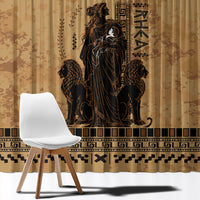 Rhea Mother Who Defied Destiny Window Curtain Titaness Rhea Lions Greek Key Pottery Art