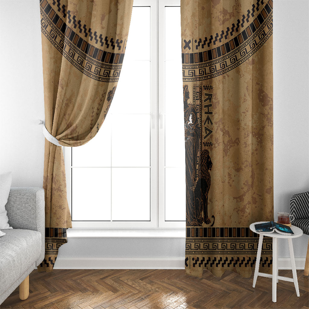 Rhea Mother Who Defied Destiny Window Curtain Titaness Rhea Lions Greek Key Pottery Art
