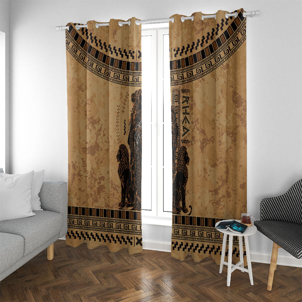Rhea Mother Who Defied Destiny Window Curtain Titaness Rhea Lions Greek Key Pottery Art