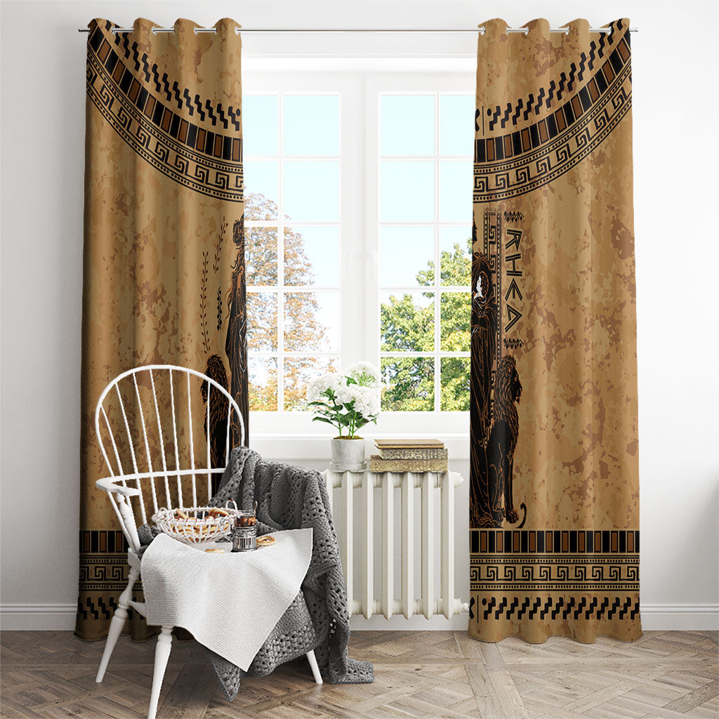 Rhea Mother Who Defied Destiny Window Curtain Titaness Rhea Lions Greek Key Pottery Art
