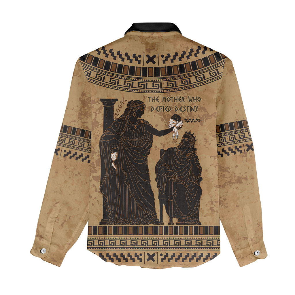 Rhea Mother Who Defied Destiny Women Casual Shirt Titaness Rhea Lions Greek Key Pottery Art